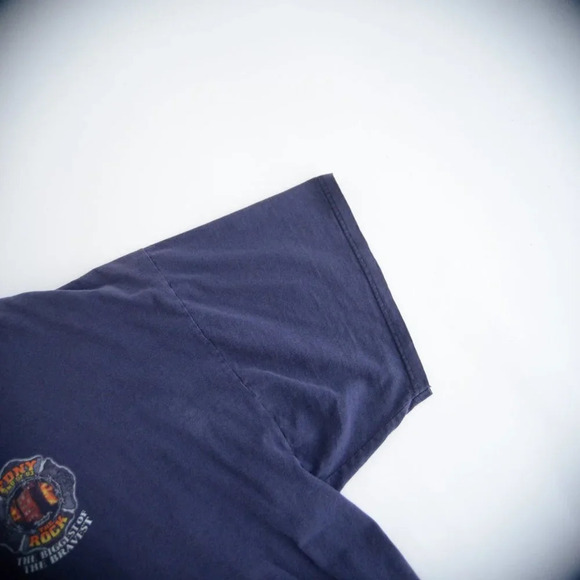 Vintage 03' Delta Pro Weight Navy FDNY 2nd Class The Rock Back Bully Hit 3XL - Picture 7 of 10